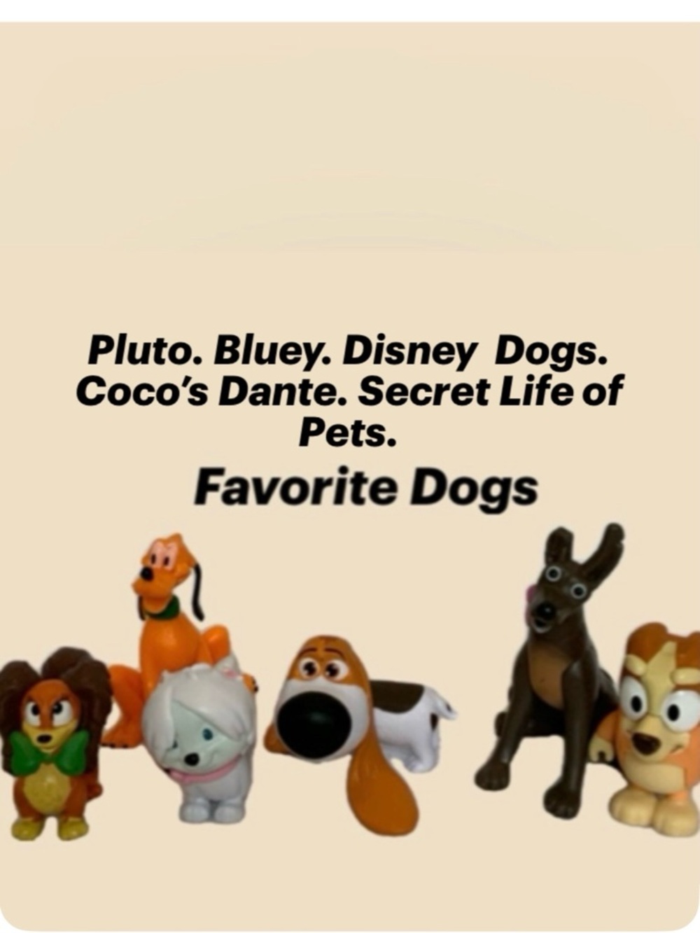 Disney Pets Figurine Duo - White, Pink & Orange, Green Puppies